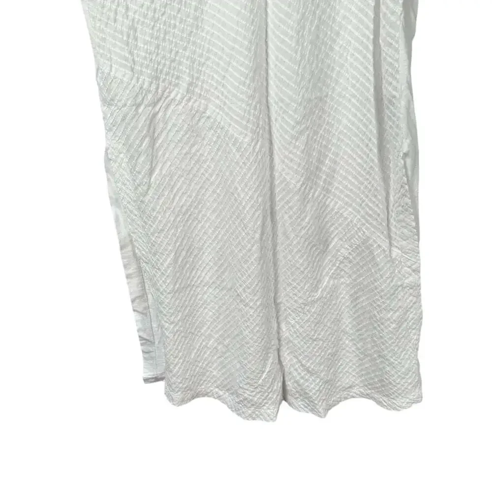 April Cornell White 100% Cotton Dress Size M Sleeveless Mandarin Collar Summer